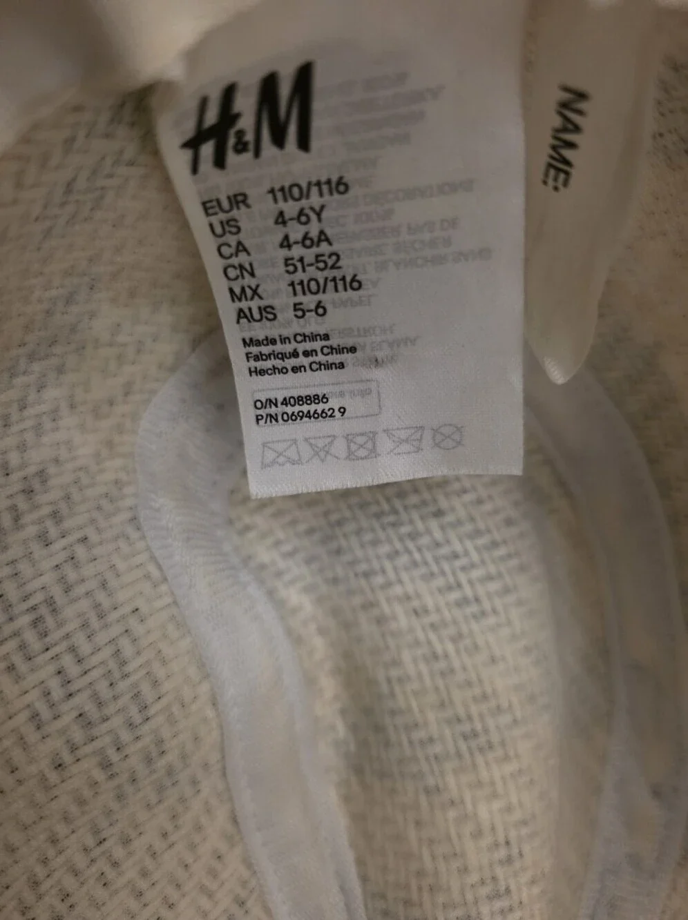 H&M Navy Shark Print Straw Bucket Hat - Cream